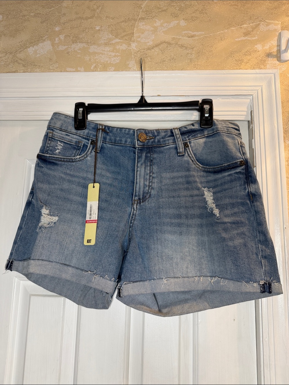 KUT Denim Distressed Blue Women's Denim Shorts